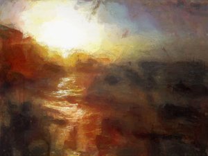 Auringonlasku Cromerissa - Norfolk (sekatekniikkaa)