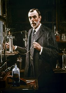 Sir William Ramsay laboratoriossaan tekijältä Mark Richard Milbanke