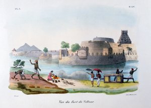 "The Fort of Vellore Vellore", Intia, 1828