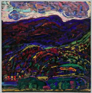 Kezar-järvi, syysilta, n. 1910 (öljy pahville) tekijältä Marsden Hartley