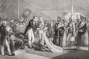 Grand Durbar Cawnporessa Sepoyn kapinan tukahduttamisen jälkeen, 1858, 