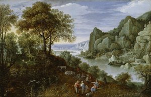 Jokimaisema ja kaivos, 1620-29