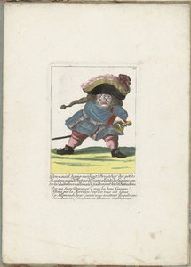 De Franse dwerg Don Luis Champ-merdant, n. 1710 Don Luis Champ-merdant, pienten mestareiden prikaatinpäällikkö, Ranskan suurbretööri, gaskonien johdossa saksalaisia ​​riitelijoita vastaan, lyömässä heidän pataljoonansa (nimi esineessä) Il Callotto heräsi h tekijältä Martin Engelbrecht (attributed to)
