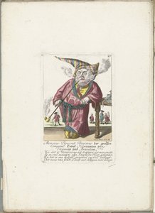De dwerg Piperouk tupakkakaupan johtajana, noin 1710 Monsieur Piperouk, suuren yrityksen Tabak Negotianten johtaja Virginiassa ja Brasiliassa (otsikko esineessä) Il Callotto resurcitato tai vastikään kalustettu pieni kaappi (sarjan nimi tekijältä Martin Engelbrecht (attributed to)