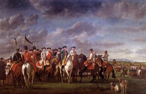 Itävallan keisari Joseph II (1741-1790) Minkendorfin leirillä lähellä Badenia vuonna 1788 Martin Quadalin (1736-1808) maalaus 1788 Wien. Taidehistoriallinen museo