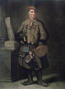 Carolus Linnaeus (1707-78) Lapin mekossaan, Henry Kingsburyn (fl.1775-98) kaivertama, julkaistu 1805 tekijältä Martin Hoffman