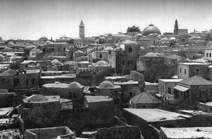 Jerusalem ja Pyhän haudan kirkon kupoli, 1937 tekijältä Martin Hurlimann