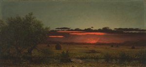 Jerseyn niityt auringonlaskun aikaan tekijältä Martin Johnson Heade