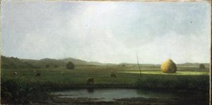 Suokohtaus: Karja lähellä heinäsatulaa (öljy kankaalle) tekijältä Martin Johnson Heade