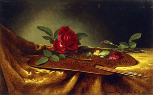 Ruusuja paletilla, 1880-luku tekijältä Martin Johnson Heade