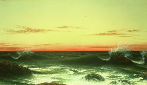 Merimaisema: Auringonlasku, 1861 tekijältä Martin Johnson Heade