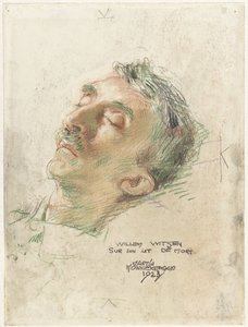 Willem Witsen kuolinvuoteellaan Willem Witsen sur son lit de mort (otsikko esineessä)