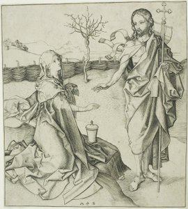 Kristus ilmestyy Magdalenalle – Noli Me Tangere tekijältä Martin Schongauer