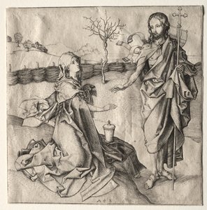 Kristus ilmestyy Magdalenalle. tekijältä Martin Schongauer