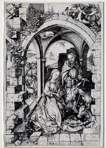 Martin Schongauerin (1450-1491) nativiittipiirros 1400-luvun Pariisissa. tekijältä Martin Schongauer