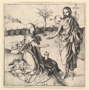 Noli me Tangere, n. 1435-1491. tekijältä Martin Schongauer