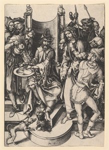 Pilatus pesee kätensä, n. 1435-1491. tekijältä Martin Schongauer
