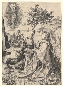 Pyhä Johannes Patmosella, n. 1435-1491. tekijältä Martin Schongauer