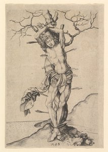 Saint Sebastian, n. 1435-1491. tekijältä Martin Schongauer