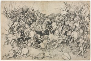 Pyhä Jaakob ja saraseenit, 1400-luku. tekijältä Martin Schongauer