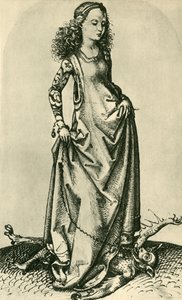 Pyhä Margaret tallaa demonia, 1400-luvun puolivälissä, 1943.