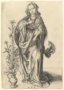 Ilmoitus: Neitsyt, n. 1435-1491. tekijältä Martin Schongauer