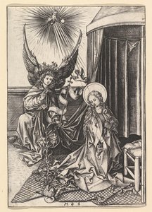 Ilmoitus, n. 1435-1491. tekijältä Martin Schongauer