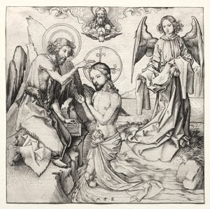 Kristuksen kaste Jordanissa tekijältä Martin Schongauer
