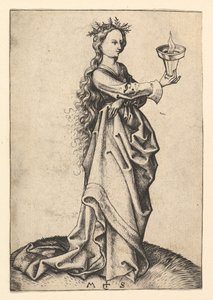 Kolmas viisas neitsyt, n. 1435-1491. tekijältä Martin Schongauer