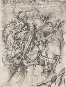 Pyhän Antoniuksen koettelemukset, 1400-luvun loppu tekijältä Martin Schongauer
