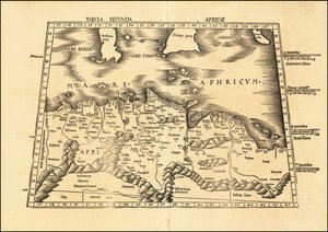 1513 Ptolemaioksen 2. Afrikan kartta, jonka on laatinut Martin Waldseemüller. tekijältä Martin Waldseemuller