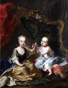 Habsburg-Lothringenin Joosef, tuleva keisari, ja hänen sisarensa Maria Anna.