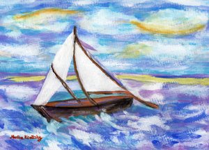 Das Fischerboot (kunnianosoitus Vincent van Goghille) tekijältä Martina Konitzky