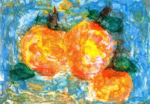 Orangefarbene Beeren im Winter