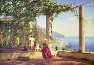Pergola näköalalla Amalfiin