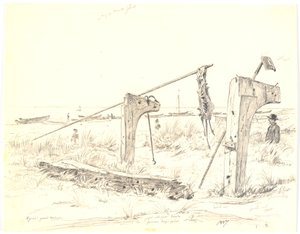 Rantaalue venelaiturilla, Skagen tekijältä Martinus Rørbye