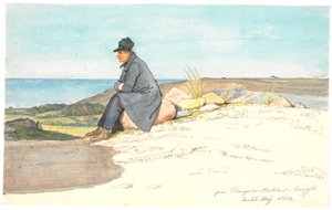 Istuva mies Bangsbo hillsillä, Vendsysselissä, 22. toukokuuta 1833 tekijältä Martinus Rørbye