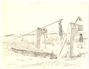 Rantaalue venelaiturilla, Skagen tekijältä Martinus Rørbye