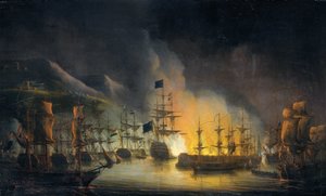 Algerin pommitukset (26.-27. elokuuta 1816) tekijältä Martinus Schouman (signed by artist)
