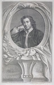 Muotokuva Thomas Otwaysta (1652-85) kaiverrettu Jacobus Houbraken (1698-1780) (kaiverrus) tekijältä Mary (after) Beal