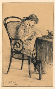 Piirros, Marian Ompelu, 1883