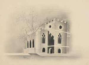 Goottilainen kirkko Moonlightissa, 1840.