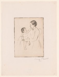 Rakkaus Hyväilyjä Äiti ja lapsi tekijältä Mary Cassatt (signed by artist)