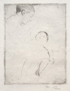 Bill makaa äitinsä sylissä, c. 1889. tekijältä Mary Cassatt