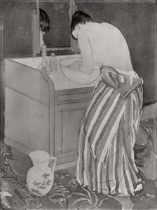 La Toilette, 1891 (kuivakärki ja akvatinta paperilla) tekijältä Mary Cassatt