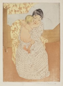 Äidin hyväily, c. 1891. tekijältä Mary Cassatt