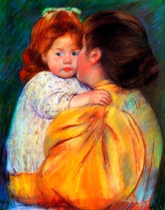 Äidin suudelma, 1896. tekijältä Mary Cassatt