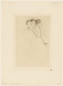 Äiti Berthe pitelee lastaan tekijältä Mary Cassatt