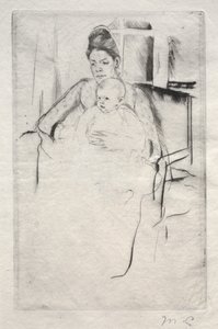 Rouva Gardner Cassatt ja hänen vauvansa istumassa lähellä ikkunaa, n. 1887. tekijältä Mary Cassatt
