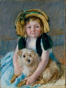 Sara koiransa kanssa tekijältä Mary Cassatt